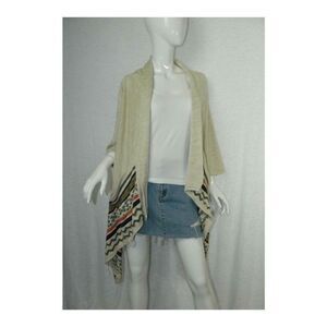 Line the Label Cardigan  Open Front‎ Long Heavy Knit Sweater Pockets Size Small